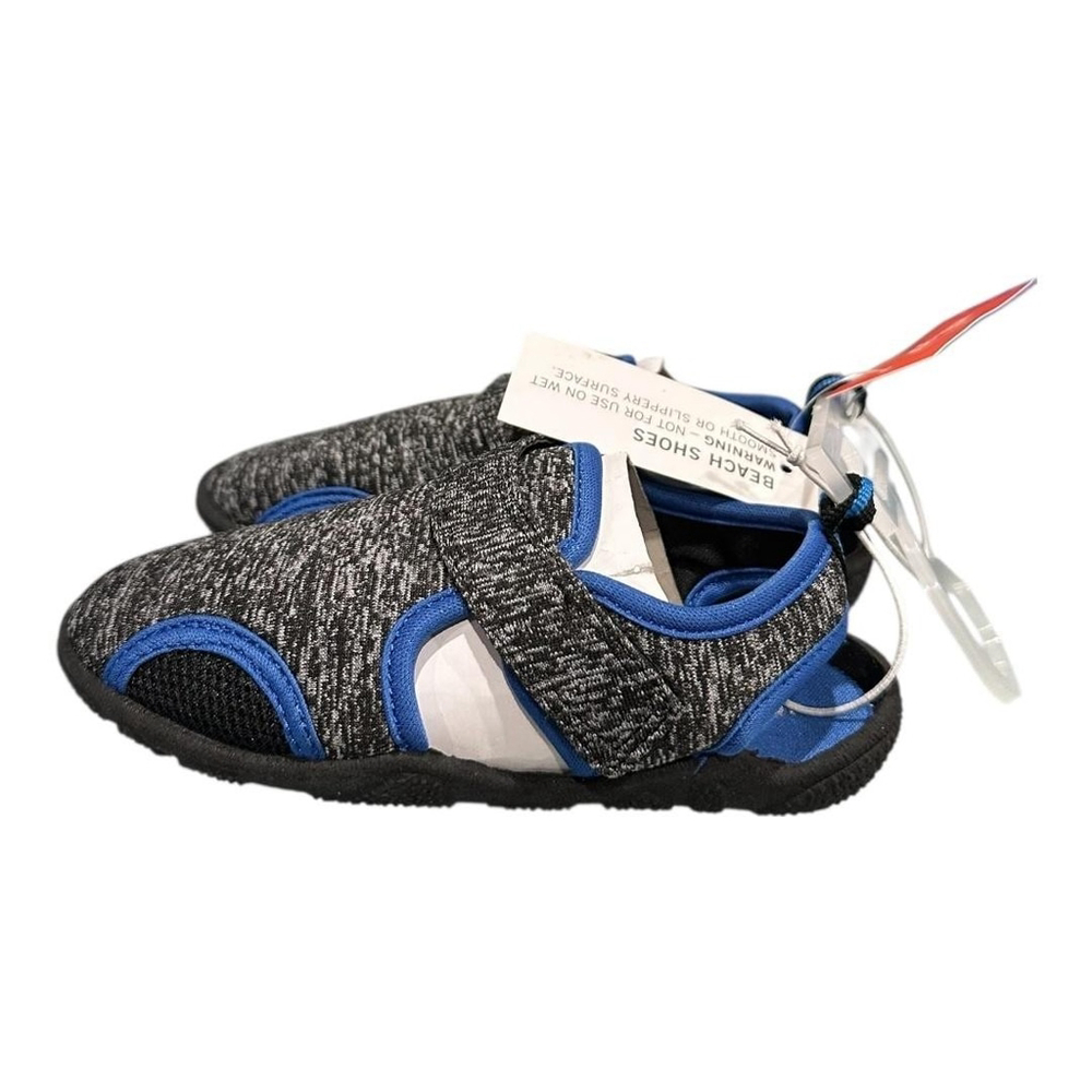 Joe Fresh Shoes Unisex Kids Size 8 Gray Blue Beach Water Sneakers Hook Loop - Picture 3 of 6